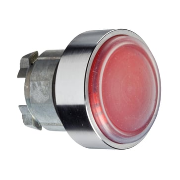 Head for non illuminated push button, Harmony XB4, red flush pushbutton Ø22 mm spring return unmarked ZB4BA44