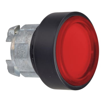 Head for non illuminated push button, Harmony XB4, red flush pushbutton Ø22 mm spring return unmarked ZB4BP4837