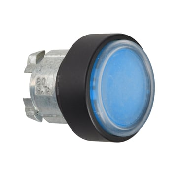 Head for non illuminated push button, Harmony XB4, blue flush pushbutton Ø22 mm spring return unmarked ZB4BP6837