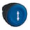 Harmony trykknaphoved i plast med fjeder-retur og plan trykflade i blå farve med hvidt "dobbelt pil" symbol ZB5AA651 miniature