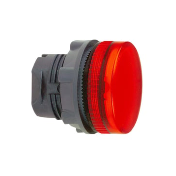 Harmony signallampehoved i plast for BA9s med riflet linse til udendørs brug i rød farve ZB5AV04S