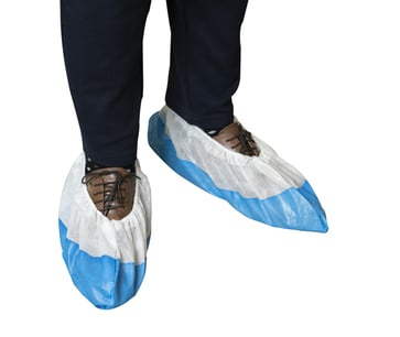 Shoe Cover PP/CPE 50pcs white/blue CN504-CPE-PP