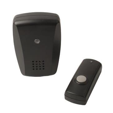 Doorbell kit wireless 1 push button, Athen, black 26-575-2