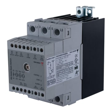 Solid State Relæ M-version med overvågning Udg 3x600volt/3x25Amp Indg 5-32VDC Ext Fors 24VDC RGC2A60D25GKEAM