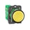 Harmony trådløs trykknap i plast med fjeder-retur og plan trykflade i gul farve og transmitter med 1 signal ZB5RTA5 miniature