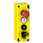 Trykknapkasse komplet i lysegrå med gult låg der indeholder nødstop, 2 x trykknapper med mærkning og drejeomskifter XALFK4001 miniature