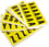 Identical numbers and letters on one card to indoor use, Black on Yellow 38 mm x 22 mm Number 0 034300 miniature