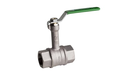 F x F heavyduty fullway ball valve Non dezincifiable alloy with extended neck  Green steel lever TEA treatment 2½" 55EU-013