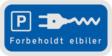 Parking sign reserved for electric cars 25 x 50 cm 405503