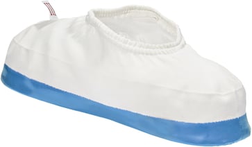 OS Overtrækssko hvid polyester med blå PVC sål str. 43-45 6227043