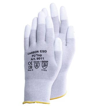 ESD Carbon handske PU top størrelse 9 9011090