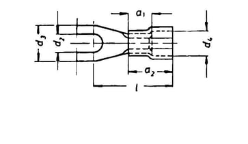 Isoleret Pladekabelsko M3 DIN 46237, 0,5-1 mm², gaffelformet 620C3