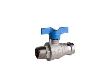 Heavyduty fullway ball valve with press fittings ends, press x male, 18mmx3/4, P102/1-618 P102/1-618