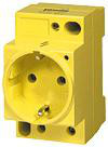 MSVD power outputsocket VDE yellow Mounting rail 67950