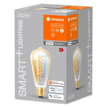 SMART+ edison 650lm 8W/822-850 (50W) clear gold filament E27 WiFi 4058075778016