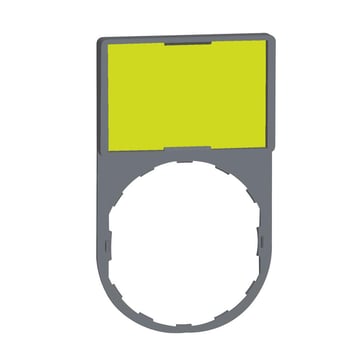 Harmony skilteholder i sølvgrå plast 30x50 mm for trykknapper til Ø22 mm montage inklusiv 18x27 mm blankt skilt i hvid/gul farve ZBY6102C0