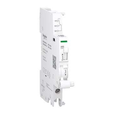Acti9 Alarm kontakt iOF 1OC 2mA til 100mA for iC60 RCBO, iC40, iCV40 skrueklemme bund, 24...230V AC & 24…220V DC A9A26917