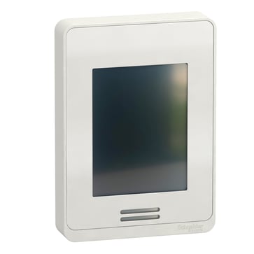 Væg monteret 3,5" LCD farve touchdisplay hvid indbygget sensor for temperatur, fugtighed & PIR TM172DCLWTH