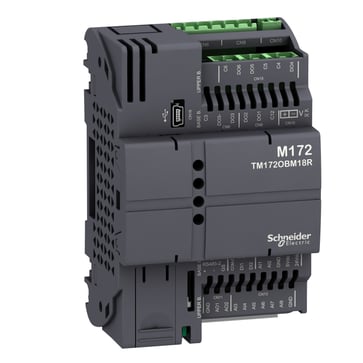 M172 Optimeret kontroller med 18 I/O uden display med 1 CAN port & 2 stk. RS485 porte TM172OBM18R