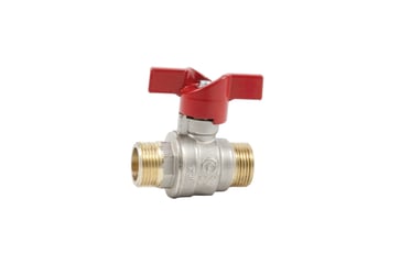 Pettinaroli fullway ball valve "New Compact" with red butterfly handle MxM ½" 52CE/2-004