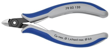 Knipex skævbider præcisions elektronik m/mini hoved,skær og lille facet  120 mm 79 02 120
