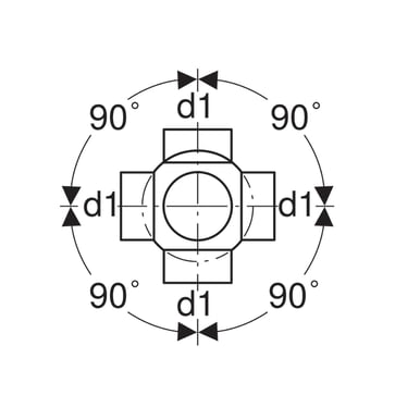 PEH grenrør 88,5/90° Geberit, 110/110 mm, 4-grene, sort 367.610.16.1