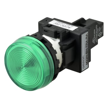 Indikator M22N flad, kasket farve grøn, LED grøn, LED 24VDC M22N-BN-TGA-GC 662881