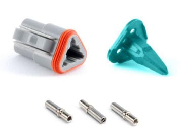 Kit, plug / socket, 3 contacts, Amphenol Industrial 302-20-527