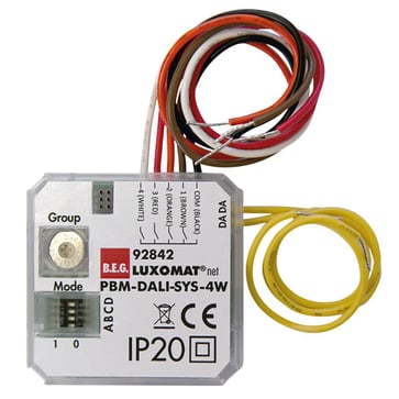 PBM-DALI-SYS-4W white Push button interface, 4 Binary inputs, , in-wall mounting, (ONLY for DALI-SYS system). 92842