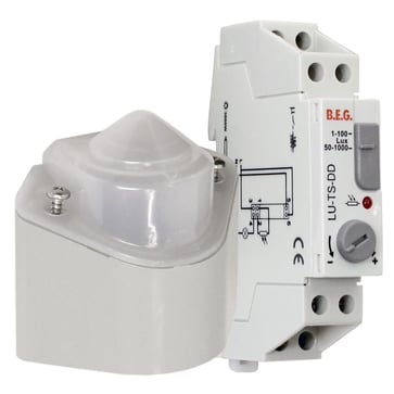 TS-DD time switch, with external lux meter (2 wire), 1 – 100 Lux / 50 – 1000 Lux. 92681
