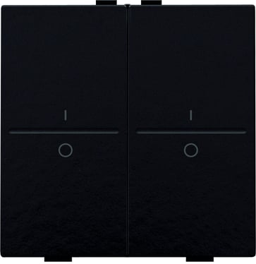 Tangent med IO symedbol til 4-tryk, Bakelite® piano black coated 200-00008
