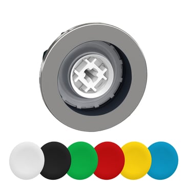 Harmony flush trykknaphoved i metal med fjeder-retur og løse trykflader i 6 forskellige farver ZB4FA9