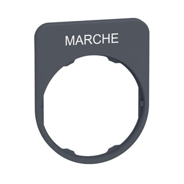 Harmony legend plate in color plated grey 40x50 mm for flush mounted pushbuttons with the text "MARCHE" printed ZBYFP2103C0
