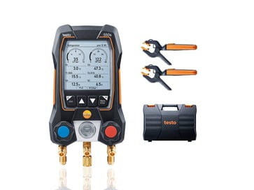 Testo 550s Smart Kit - Smart digital manifold with wireless clamp temperature probes 0564 5502