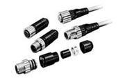 Skrue-montering stik, M8, 3-poler, PVC vibrationssikker robot kabel, F straight/M lige, 2 m XS3W-M321-302-R 387059