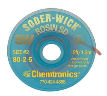 Chemtronics, Desoldering Braid, 1.5mm x 1.5m, Yellow 182-93-110