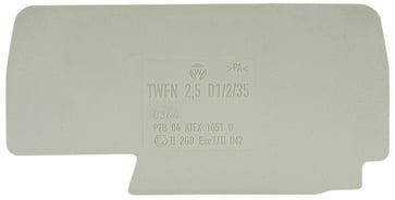 Skilleplade TWFN 2,5D1/2/35 grå 07.312.7055.0