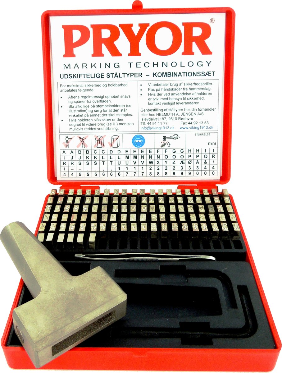 Pryor Interchangeable Steel Wedge Letter & Number Stamps x 450 Size 1/8 or 3mm 