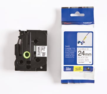 Tape Brother sort/hvid TZe FX251 24 mm fleksibel TZEFX251