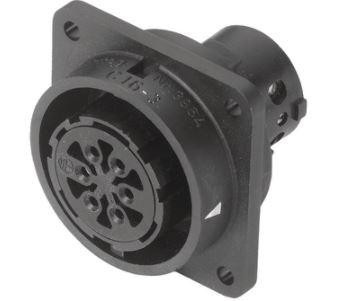 Female panel-mount receptacle, panel mount, socket 13 contacts, 21A, 500V, IP65, Amphenol Industrial 110-66-423