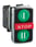 Harmony triple push button complete with white "I" on green touch pad + STOP in red + white "II" on green touch pad 1xNO + 1xNC, XB4BA731327 XB4BA731327 miniature