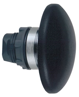 Harmony paddetrykshoved i plast med Ø60 mm halvmåneformet hoved i sort farve med fjeder-retur ZB5AR216