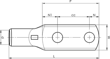 Cu-tube terminal KRF120-12X2-40, 120mm² 2xM12 7301-240300