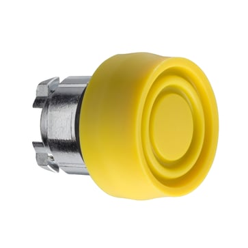 Harmony trykknaphoved i metal med gul silikonehætte og fjeder-retur med ophøjet trykflade i gul farve ZB4BP5S