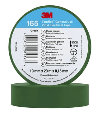 Temflex™ el vinyltape 165 grøn 19 mm x 20 m 7100184803