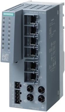 SCALANCE XC106-2, Unmanaged IE switch, 6x 10/100 Mbit/s RJ45 ports, 2x 100 Mbit/s Multimode 6GK5106-2BB00-2AC2