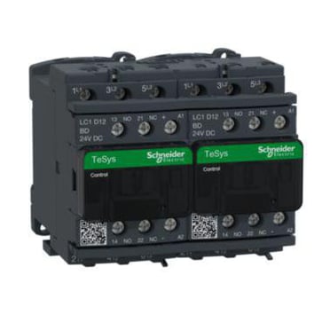 Kontaktor 12A TeSys for reverserende type LC2D 12A 2x3P+2NO+2NC 24VDC LC2D12BD