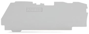 Ende- og mellemplade 1 mm i til 3-lederklemmer, grå 2106-1391