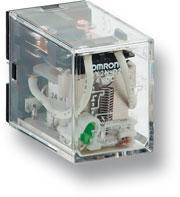 Relæ, plug-in, 8-polet, DPDT, 10A, LED-indikator, knap test LY2I4N 24AC 103143