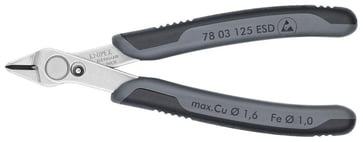 Knipex bidetang elektronik super knips ESD 125 mm uden facet 78 03 125 ESD